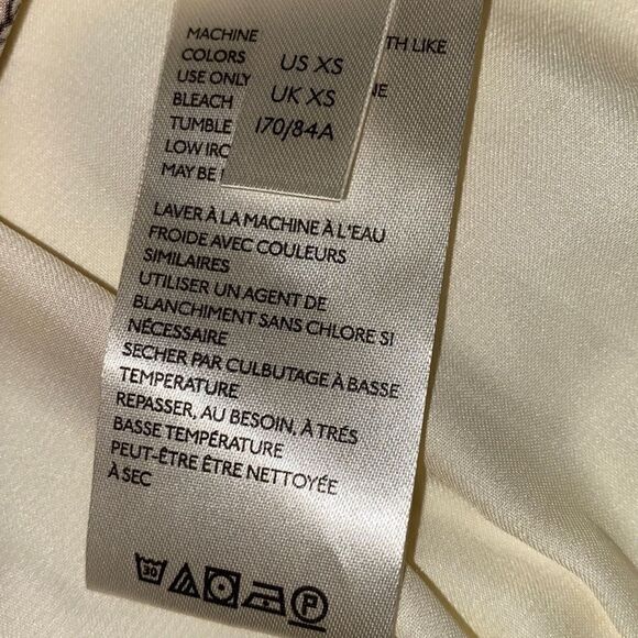 Free People Blue Bile Ivory Batwing Silky Shirt/Top Boho Sz XS - Picture 10 of 11